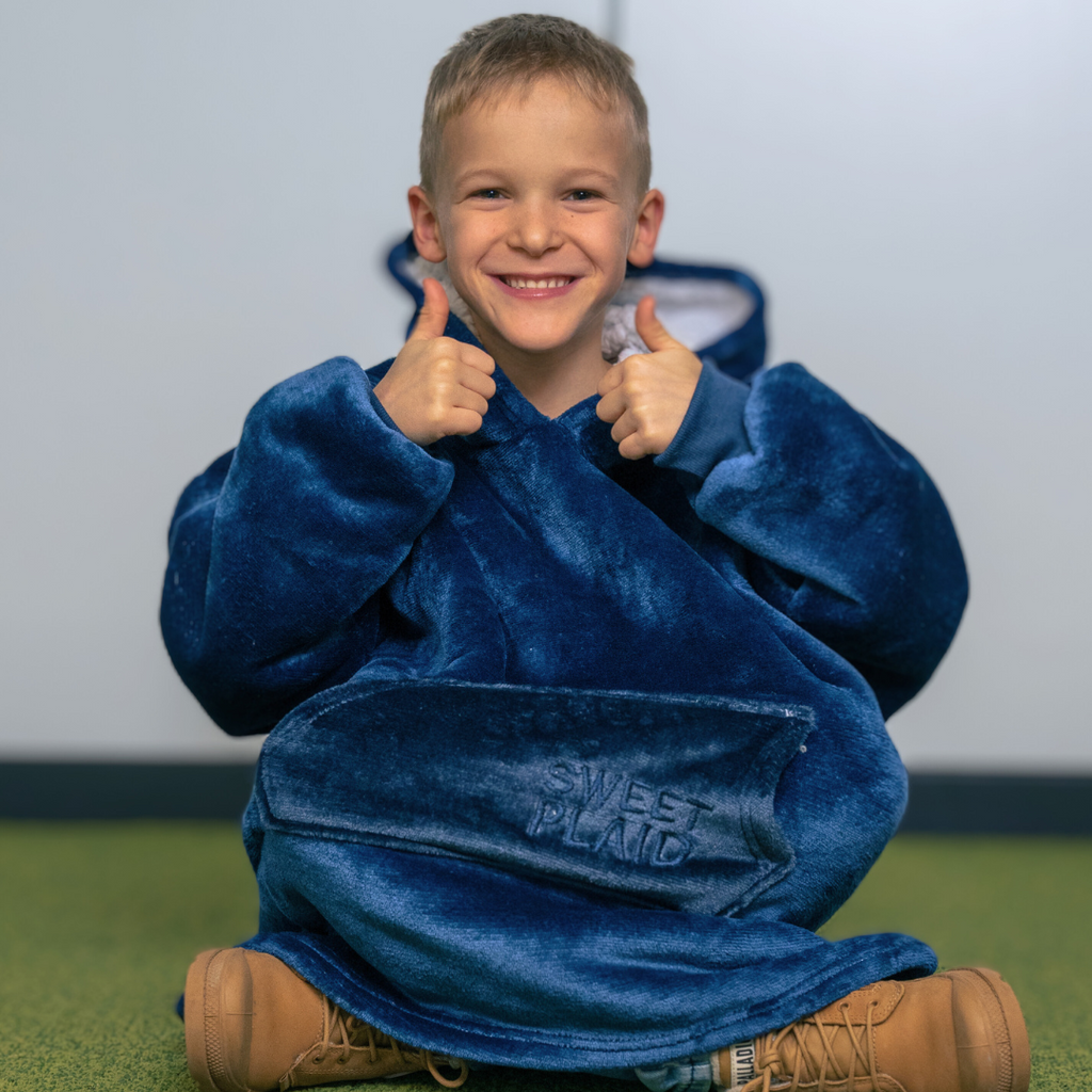 SweetPlaid™ Kids - Blau - Kinder-SweatPlaid