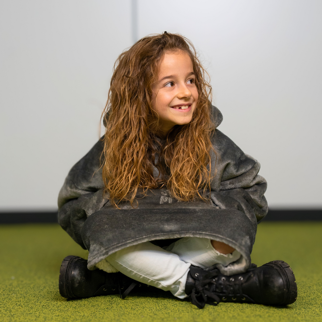 SweetPlaid™ Kids - Grau - Kinder-SweatPlaid